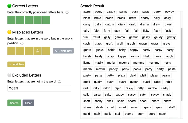 Wordle Solver Step 2: Input Wordle feedback into the Wordle Solver